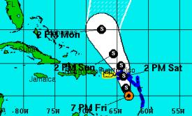 Projected path of Tropical Storm Rafael. (NOAA image) Projected path of Tropical Storm Rafael. (NOAA image)